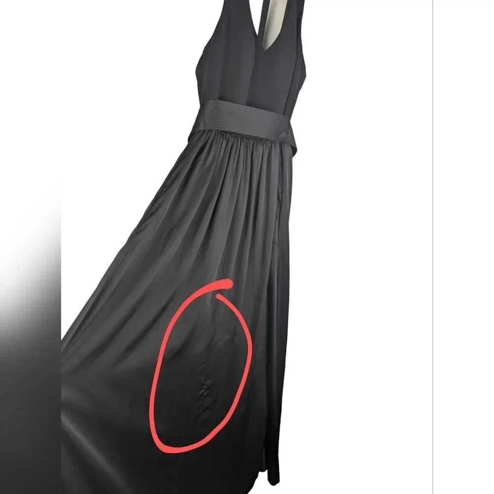 White by Vera Wang Black Halter Open Back Slit Gown Size 4 - Picture 5 of 15